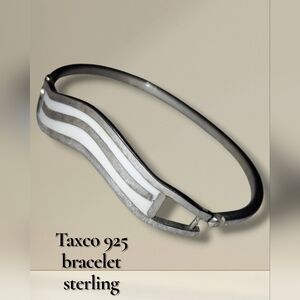 Taxco Stamped 925 Sterling Silver Enamel Vintage Bracelet